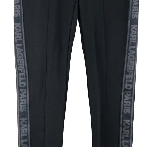 Karl Lagerfeld Womens Size 0 Logo Taping Compression Pant Stretch Black - Picture 3 of 13